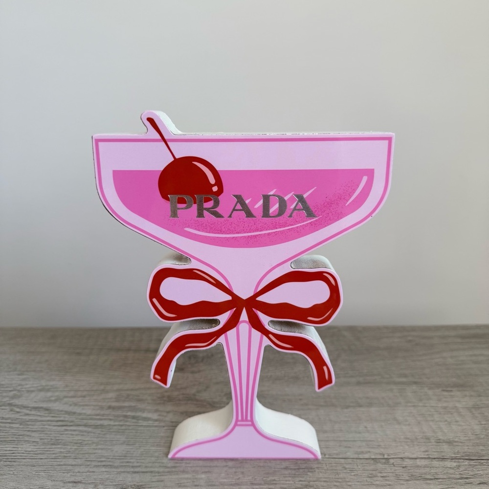 Pink Prada-Inspired Cocktail Glass Home Party Decor
